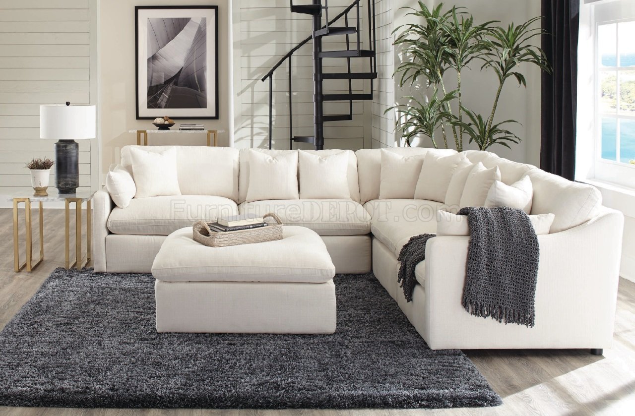Hobson Sectional Sofa 551451 in Off White by Coaster w/Options - Click Image to Close