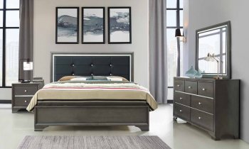 Cameron Bedroom 5Pc Set in Light Grey Oak by Global [GFBS-Cameron]
