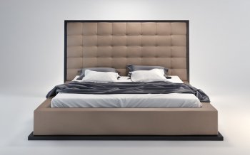 Ludlow Bed in Taupe & Wenge by Modloft w/Oversized Headboard [MLB-LUDLOW-WEN-TAU]