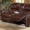 Cognac Brown Bonded Leather Living Room Sofa w/Recliner Seats
