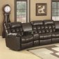 Brown Bonded Leather Modern Reclining Sectional Sofa