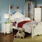 Pearl White Girl's Bedroom w/Poster Bed & Carving Details