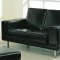 Black Bycast Leather Contemporary Living Room Set