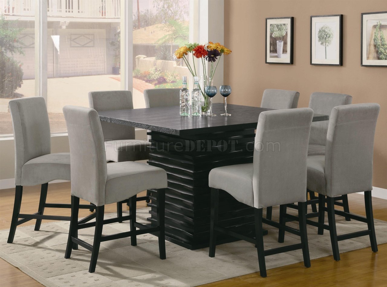 Stanton Counter Height Dining Table in Black - Coaster w/Options - Click Image to Close