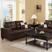 F7577 Sofa & Loveseat Set in Espresso Bonded Leather by Boss