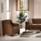 Porto Brown Fabric Modern Living Room Sleeper Sofa w/Storage