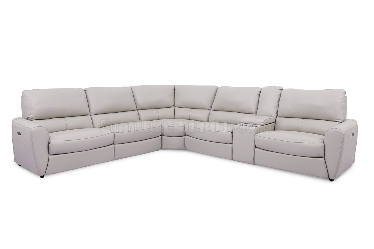 Sloan Power Motion Sectional Sofa Taupe, Taupe Leather Sectional