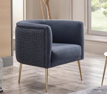 Cloak Accent Arm Chair in Navy Fabric by Bellona [IKAC-Cloak Navy]