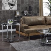 Hollo 3Pc Coffee & End Table Set 83930 in Chrome by Acme
