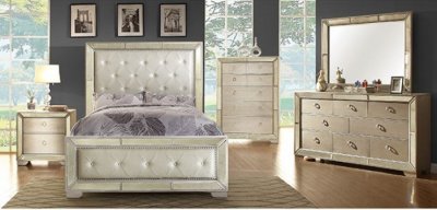 Loraine Bedroom Set CM7195 in Champagne Tone w/Options