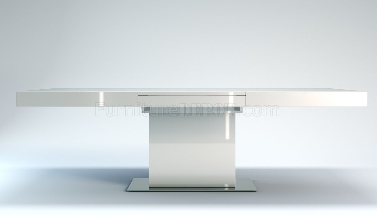 MD520-LAQ Astor Dining Table by Modloft in White Lacquer - Click Image to Close