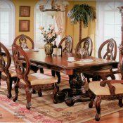 Warm Cherry Finish Classic Formal Dining Table w/Optional Items