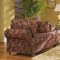 Rust Colored Fabric Contemporary Living Room w/Contrasting Welt
