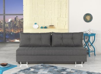 Flex Motion Sofa Bed in Grey Fabric w/Storage by Casamode [CMSB-Flex-Motion-Grey]