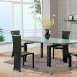 Rectangle Shape Glass Top Dinette With Leather Upholstered Legs