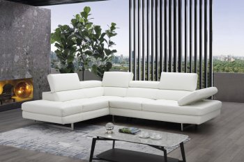 A761 Off White Leather Sectional Sofa by J&M [JMSS-A761 Off White]