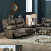 Harumi Power Motion Sofa 54895 in Gray Leather-aire by Acme