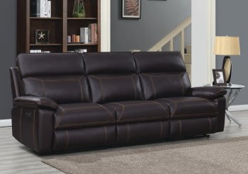 Albany Power Sofa 603291PP in Dark Brown by Coaster w/Options [CRS-603291PP-Albany]