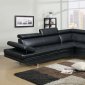 4010 Sectional Sofa in Black Bonded Leather