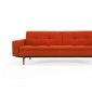 Dublexo Sofa Bed w/Arms in Paprika w/Dark Wood Legs - Innovation
