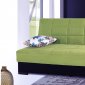 Planet Sofa Bed Convertible in Green Microfiber by Rain