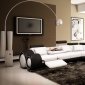 4087 Sectional Sofa in White & Black Bonded Leather by VIG
