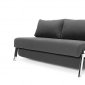 Lavish Black Fabric Modern Sofa Bed w/Chromed Steel Legs