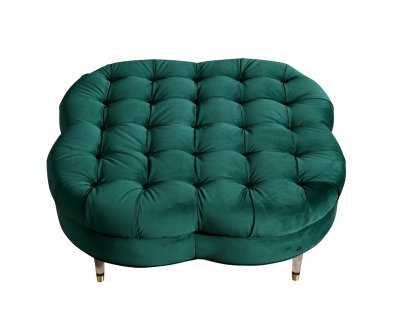 Lucky Clover Ottoman / Coffee Table in Emerald Green Fabric