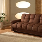 Premium Mocha Microfiber Three Seater Sleeper Sofa