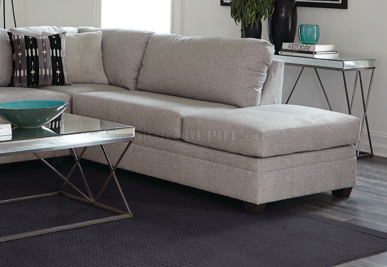 Lola Sectional Sofa 551440 in Gray Velvet by Coaster w/Options