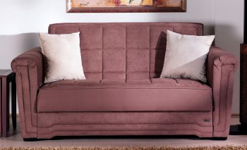 Truffle Microfiber Contemporary Pull Out Bed Loveseat [IKSB-VICTORIA-Rainbow Truffle]