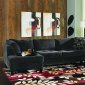Charcoal Gray Fabric Contemporary Double Chaise Sectional Sofa