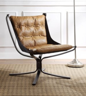 Carney Accent Chair 59831 in Coffee Top Grain Leather by Acme