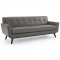 Engage Sofa in Gray Top-Grain Leather by Modway w/Options