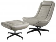 Piran Accent Chair w/Swivel AC02584 Twilight Ebony Leather -Acme