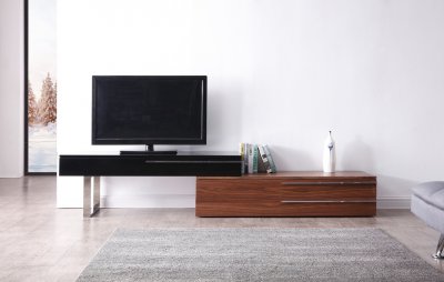 Hudson TV Stand in Walnut & Black by J&M Furniture