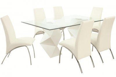 Ophelia Dining Table 121571 in White by Coaster w/Options
