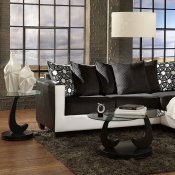 3001 Sectional Sofa in Black & White