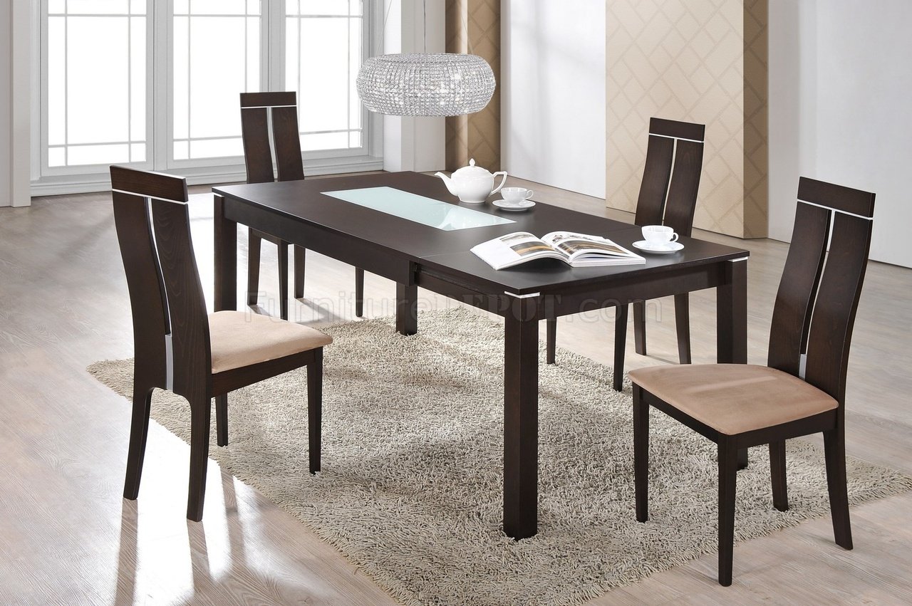 D6948DT Dining Set 5Pc in Dark Walnut w/D2403DC Chairs by Global - Click Image to Close