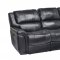 Dawson Power Reclining Sofa Set in Black Leather Match