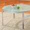 Crackle Glass Modern Coffee Table w/Chrome Framing & Options