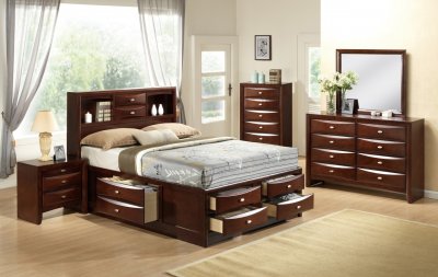Linda Bedroom 5Pc Set Merlot by Global w/Storage Bed & Options