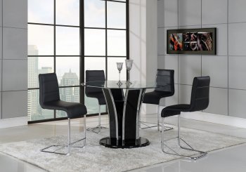 D1086BT Bar Height Dining Set 5Pc in Black by Global [GFDS-D1086BT]