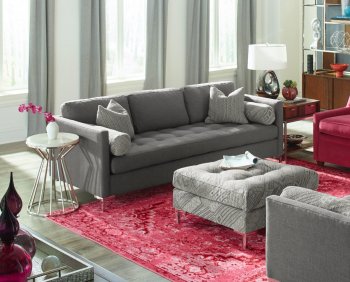 Uptown Sofa & Loveseat Set D69500 in Gray Fabric by Klaussner [KRS-Uptown D69500 Gray]