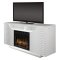 Ethan Electric Fireplace Media Console White by Dimplex w/Logs
