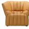 Terracotta Leatherette Modern Living Room W/Extra Cushioned Seat