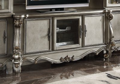 Versailles TV Stand 91824 in Antique Platinum by Acme w/Options