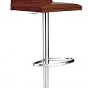 Brown or Beige Faux Leather Contemporary Metal Base Bar Stool