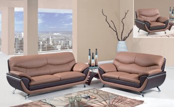 U2106 Sofa in Bonded Leather by Global Furniture w/Options [GFS-U2106BR/DK BROWN]
