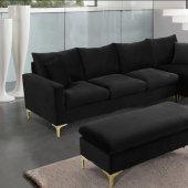 LCL-021 Sectional Sofa in Black Velvet